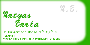 matyas barla business card